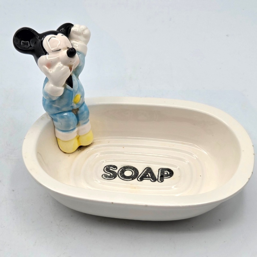 VINTAGE Walt Disney Mickey Mouse Porcelain‎ Soap Dish Limited Edition Japan